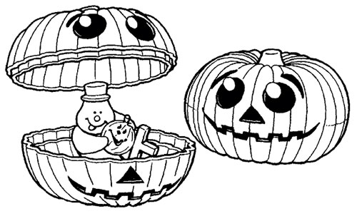 Line art illustration of a holiday pumpkin product